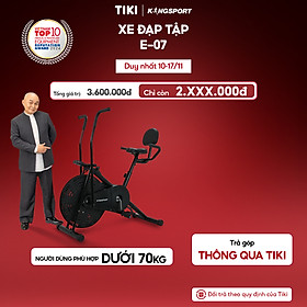 Xe đạp tập KINGSPORT Classic E-07, ghế tựa phù hợp người lớn tuổi, tích hợp đồng hồ đo lường chỉ số