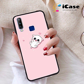 Ốp lưng iCase dành cho Vivo U10 chất liệu viền dẻo lưng cứng nhám TPU có hai lỗ xỏ dây đeo in nổi 4D hình bộ sưu tập Pinky 15