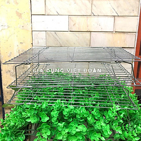 Mua Rack Vỉ PHỞI HONG bánh INOX bánh 3 tầng. Dụng cụ kệ kê đở bánh thoáng không chiếm không gian  2 chân xếp. Size 24x34cm