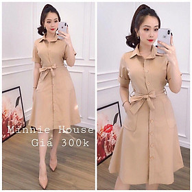 Đầm sơmi kèm thắt lưng xinh xinh