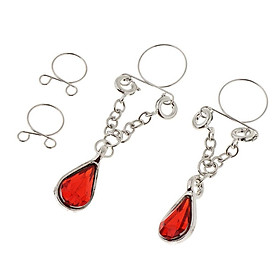 2-7pack 1 Pair Dangle Non Piercing Clip On Nipple Ring Body Jewelry Red