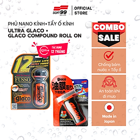 [COMBO] Phủ Nano Kính Ultra Glaco G-19 & Tẩy Ố Kính Glaco Glass Compound Roll On G-47 SOFT99