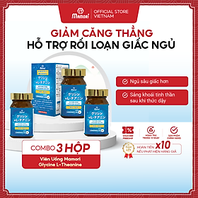 Combo 3 Hộp Viên uống MAMORI Glycine L-Theanine giúp giảm căng thẳng - stress, Hỗ trợ ngủ ngon, ngủ sâu giấc (60 Viên)