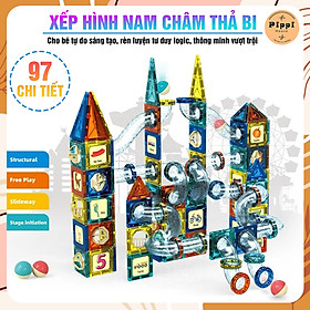 Xếp Hình Nam Châm Thả Bi 97 Chi Tiết Cho Bé Phát Triển Trí Tuệ Tư Duy Logic Tự Do Sáng Tạo