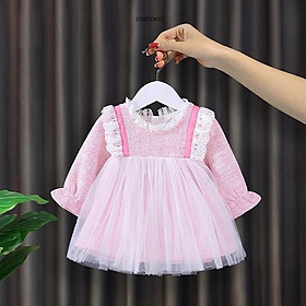 Váy dạ voan hồng công chúa, tiểu thư cho bé gái