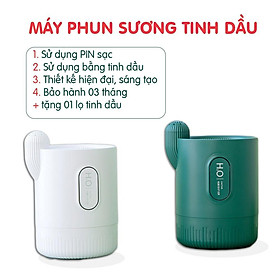 Máy xông tinh dầu khuếch tán hương thơm PIN SẠC – Máy phun sương tạo ẩm - BH 3 tháng - Kaizo Mart