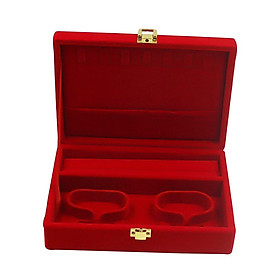 Retro Wedding Velvet Rings Jewelry Box Case Portable Jewelry Storage Organizer