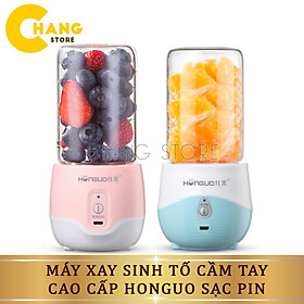 Máy Xay Sinh Tố Mini, Máy Ép Trái Cây Cầm Tay Cao Cấp Honguo Sạc Pin Dung Tích 300ml