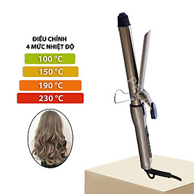 Máy uốn tóc Kemei KM-9942 chỉnh nhiệt độ 4 mức nhiệt độ dây điện xoay có móc treo phù hợp mọi loại tóc