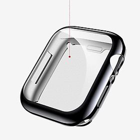 Ốp Case TPU Mạ Chrome & Kính Cường Lực Dẻo cho Apple Watch Series 6 / Apple Watch Series 5/ SE/ 4 Size 40/44mm