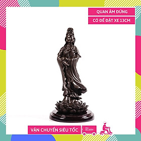 Mua Tượng phật Quan Âm Bồ Tát đứng có đế Nâu đất - Cao 13cm