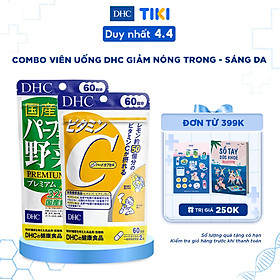 Combo Viên uống DHC Giảm Nóng Trong - Sáng Da (Rau Củ+VitaminC)
