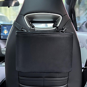 Car Rear Seat Back Storage Bag Storage Box Tidying PU Leather Waterproof Space Saving Backseat Storage Bag for Women Men
