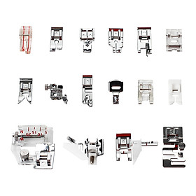 16pcs Sewing Machine Presser Feet Metal Presser Feet Stitching Foot Sewing Spare Parts Rolled Hem Pressure Foot Sewing Machine Accessories