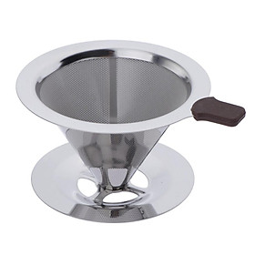 1 Pc Coffee Filter Stainless Steel Pour Over Cone Dripper Reusable