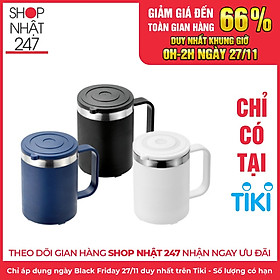 Ly giữ nhiệt inox với thép không gỉ hàng nội địa Nhật Bản Tặng Cafe MeetMore (Mẫu mới - Giao màu ngẫu nhiên)