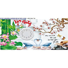 Tranh đính đá đồng hồ vợ chồng -YN5363