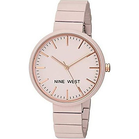 Nine West Women's NW/2012LPRG Matte Pastel Pink Rubberized Bracelet Watch