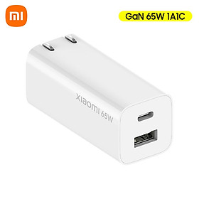 Xiaomi Mi GaN Charger 65W Type-C USB-A Portable Quick Charger with GaN Technology/C-to-C Charging Cable(5A MAX)/Wall