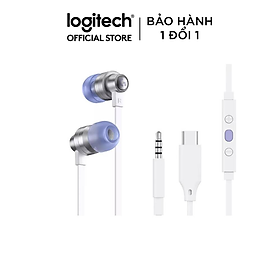 Tai nghe chơi game IN-EAR Logitech G333 - Kết nối giắc 3.5mm và USB type C 4.9 - Màu trắng - Hàng chính hãng