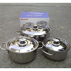 Mua Bộ 3 nồi inox cao cấp quà tặng từ Sharp