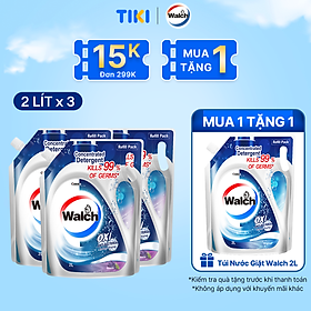 Combo 3 Túi nước giặt kháng khuẩn, khử mùi Walch (2Lx3)