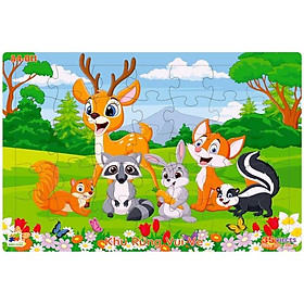 Bộ Xếp Hình Khổ A4 Puzzle Minh Châu 35-011 - Khu Rừng Vui Vẻ (35 Mảnh Ghép)