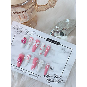 Nail Box thiết kế thủ công ChangNails - đính charm Gấu Nơ cách điệu