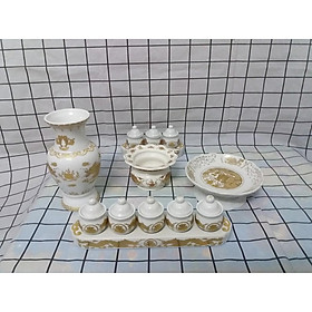 Mua Combo thờ cúng Ông Địa Thần Tài (bộ nhỏ xíu_ lư hương kèm vĩ hứng tàn nhang)