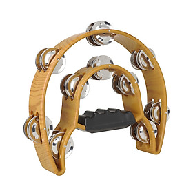 Compact Music Tambourine Double Half Moon Design ABS Handbell Percussion Tamborine Drum