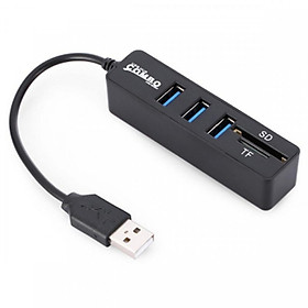 Mua Bộ chia USB Từ 1 cổng USB ra 3 cổng USB và 2 khe Đọc thẻ Nhớ  (Hub USB) - Hàng Nhập khẩu