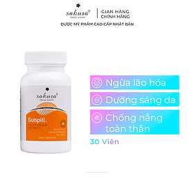 Viên uống chống nắng sinh học toàn thân Sakura Sunpill 30 viên