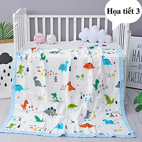 Chăn Đắp, Khăn Tắm Và Quấn Ủ Bonny 100 Sợi Tre Lụa 4 Lớp Siêu Mềm, Thấm Hút, An Toàn Cho Làn Da Của Bé Yêu Kt1m1x1m2 - Họa tiết 3