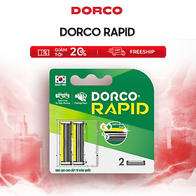 DORCO RAPID - Dao Cạo Râu Hàn Quốc 2 Lưỡi - Hộp Gồm 2 Đầu Cạo