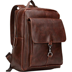 Men's Korean Backpack Crazy Horse Leather Large Capacity Student Bag Etonweag