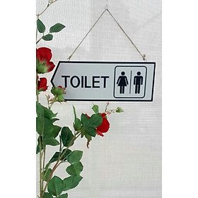Bảng treo chỉ dẫn toilet hai mặt bằng gỗ in sơn