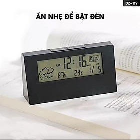 Mua Đồng Hồ Báo Thức Mặt Trong Suốt Tích Hợp Nhiệt Kế Và Ngày Tháng Nhiều Màu DZ-119