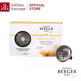 Maison Berger - Bộ kẹp tinh dầu xe hơi Aroma Energy  - 2 món