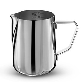 Stainless Steel Frothing Steaming Pitcher Garland Cup 350ml for Espresso Machine, Coffee Milk Frother and Latte Maker