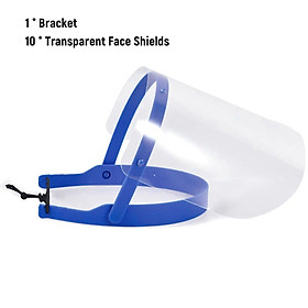 10Pcs Safety Face Shield Replaceable Full Face Mask Transparent Protective Mask Visor Protection against Splash Fluid