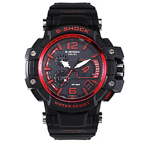 Đồng hồ điện tử chống nước đa chức năng thể thao phong cách dành cho nam có màn hình kép-Màu đỏ