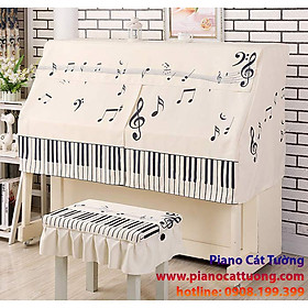 Khăn phủ đàn PIANO CÁT TƯỜNG, CTF11, thiết kế độc quyền, vải nhập cao cấp, giúp trang trí và bảo vệ đàn tối đa x bộ gồm phủ toàn đàn và phủ ghế đàn