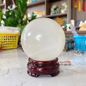 Mua Quả cầu đá Canxit năng lượng phong thủy màu vàng nhạt 7cm