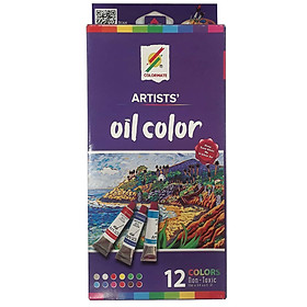 Nơi bán Hộp Giấy 12 Tuýp Màu Dầu CM-OIL-12P - Giá Từ -1đ