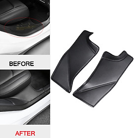2Pcs Car PU Leather Rear Door Sill Protector Sticker Fit for Tesla Model Y