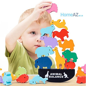 Bộ đồ chơi xếp hình bằng gỗ hình động vật rèn luyện trí thông minh cho bé Animal Balance