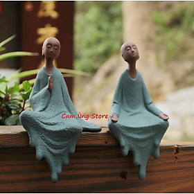 Mua Tượng gốm an nhiên trang trí nhà cửa  bàn trà  tiểu cảnh bonsai- đồ gốm thủ công- tượng phật đẹp