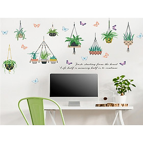 Decal dán tường giỏ cây xanh sk9329