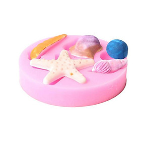 3D Chocolate Cake Mold Conch Starfish Mould Silicone Baking Tool Sugar Craft