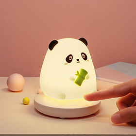 Mua Đèn ngủ silicon gấu tròn đế hồng ánh sáng vàng ấm